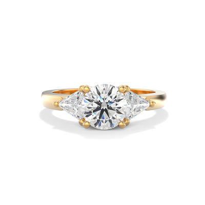 The Charlotte Ring - Lab Grown Diamond Trilogy Ring with Trillion Sides