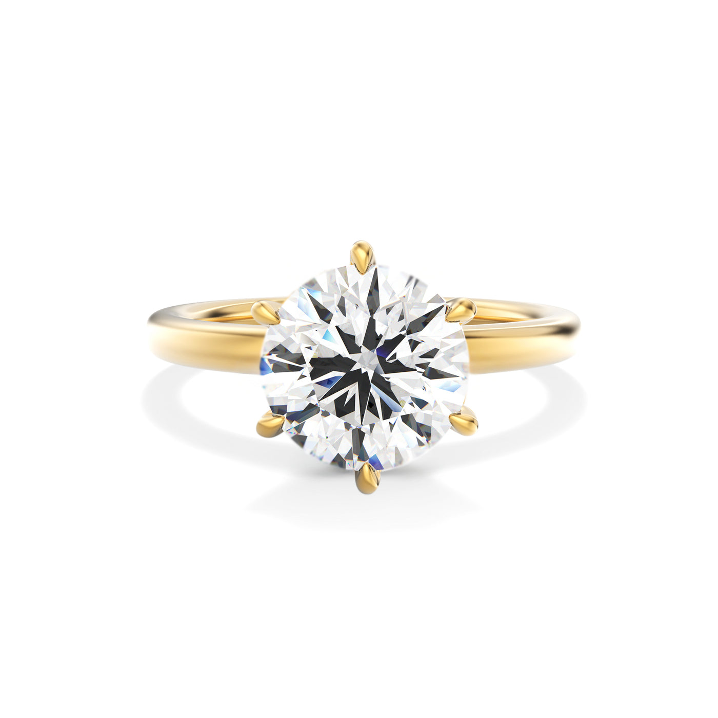 Round Lab Grown Diamond Engagement Ring With Pave Prongs - Ravenna