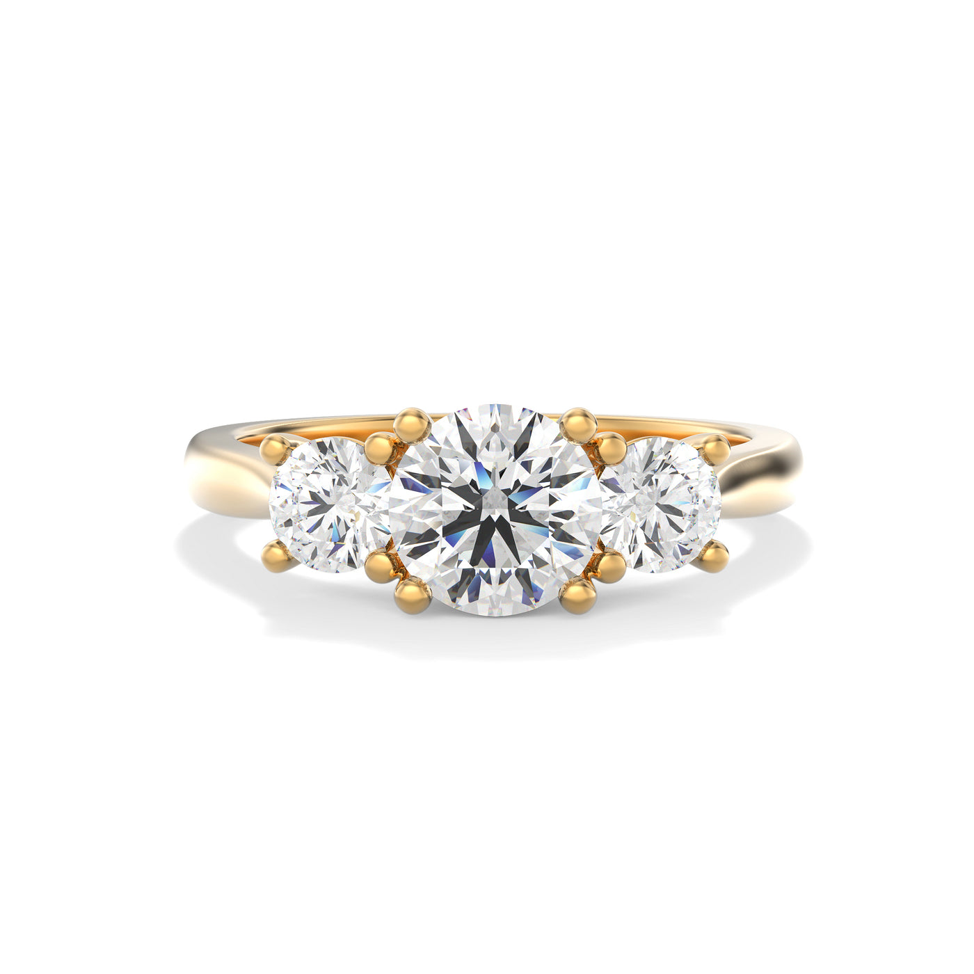 The Adelaide Ring - Lab Grown Diamond Trilogy With Round Side Stones