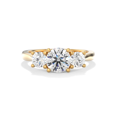 The Adelaide Ring - Lab Grown Diamond Trilogy With Round Side Stones