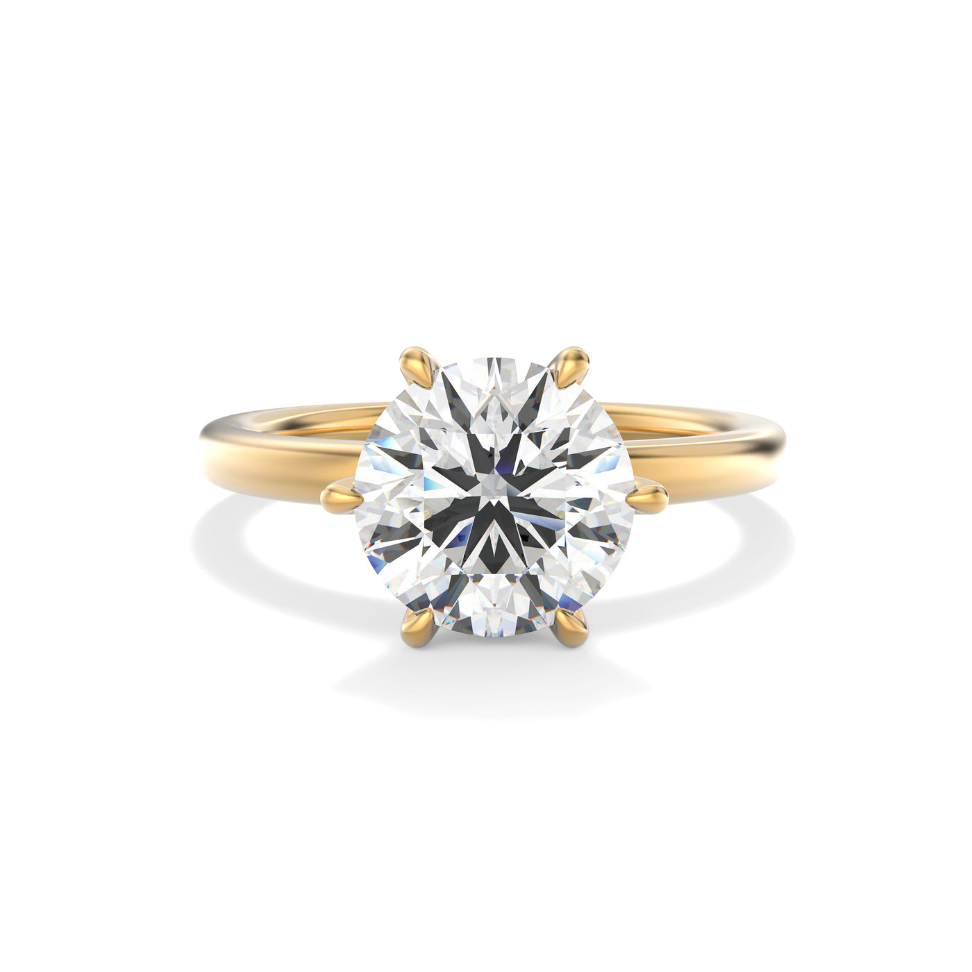 The Claudia Ring - 6 Claw Cathedral Round Solitaire - Lab Grown Diamond