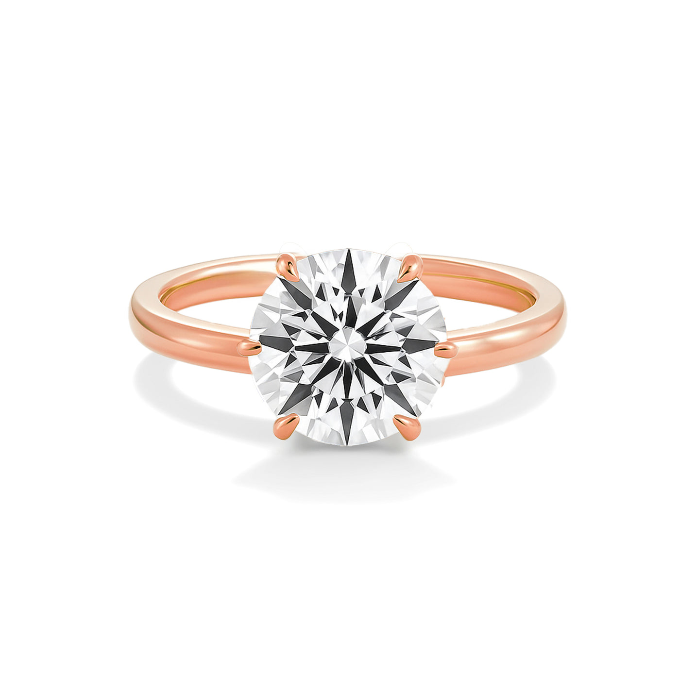 The Phoebe Ring - Hidden Halo 6-Claw Round Solitaire - Lab Grown Diamond