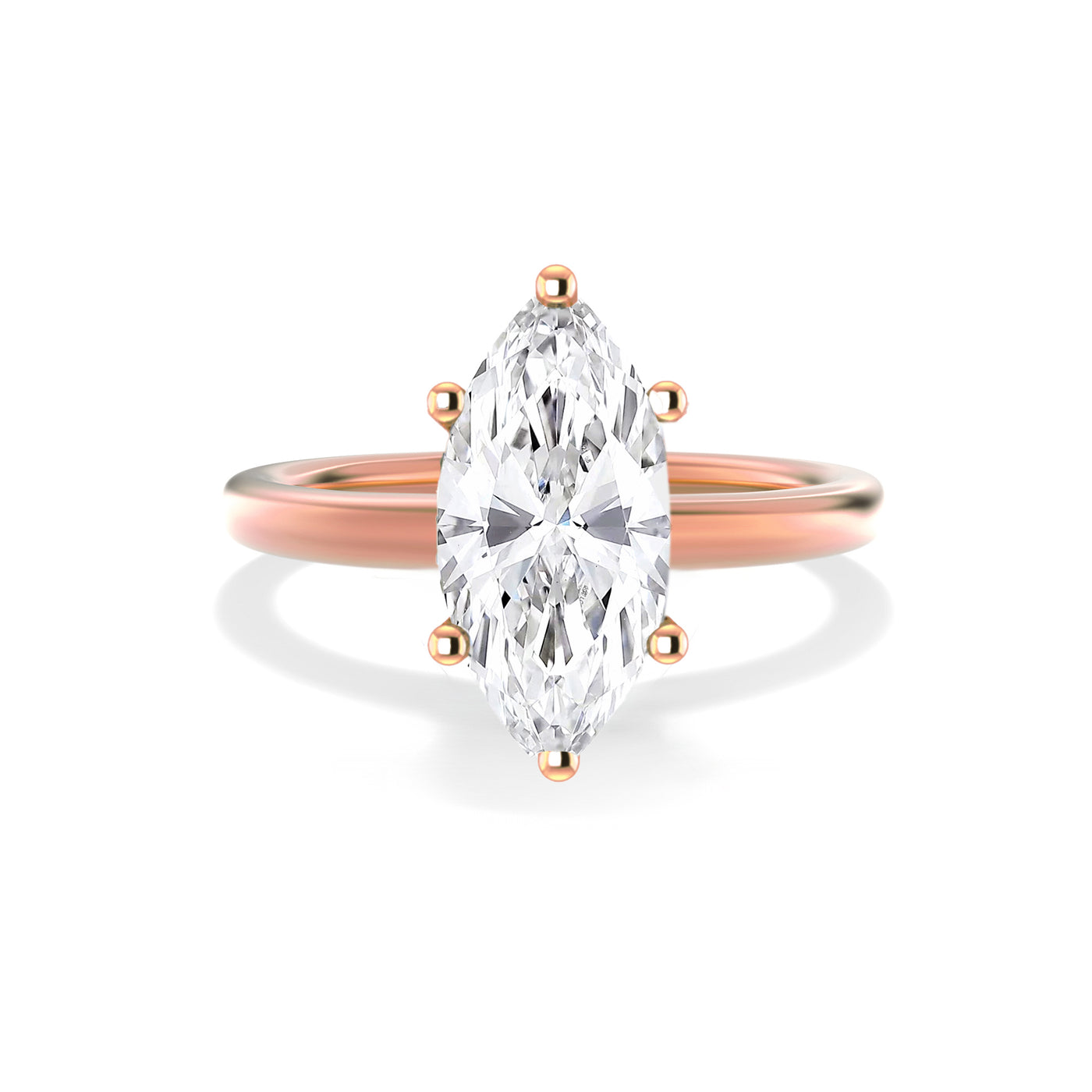 The Aria Ring - 6-Claw Marquise Solitaire