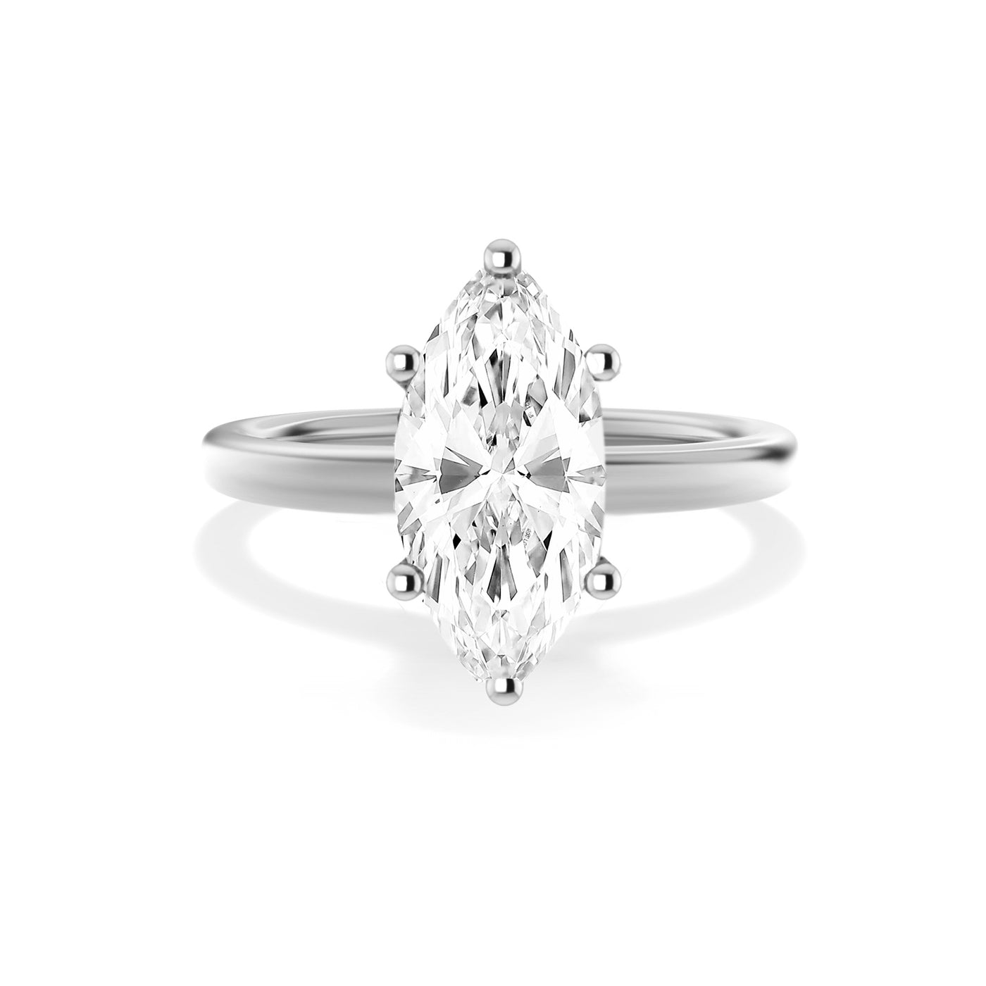 The Aria Ring - 6-Claw Marquise Solitaire
