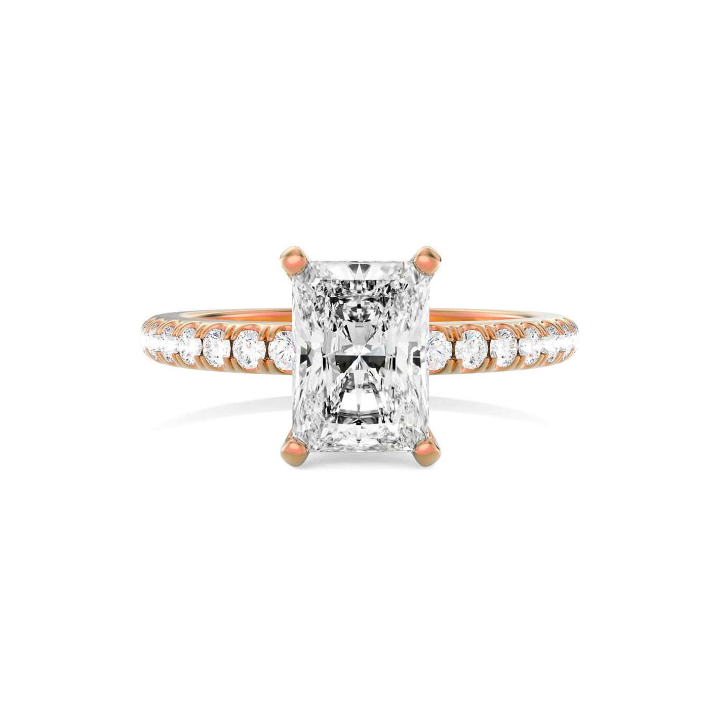 The Ava Ring – Radiant Lab Grown Diamond With Hidden Halo