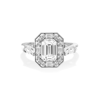 The Luna Ring - Emerald-Cut Vintage Engagement Ring