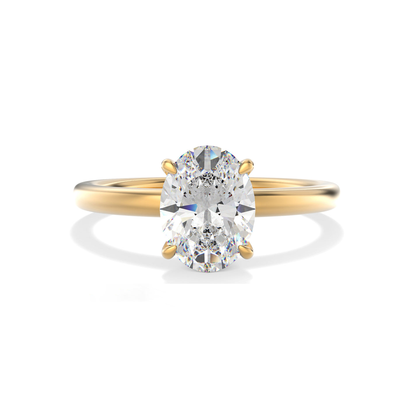The Siena Ring - Oval Solitaire with Hidden Halo