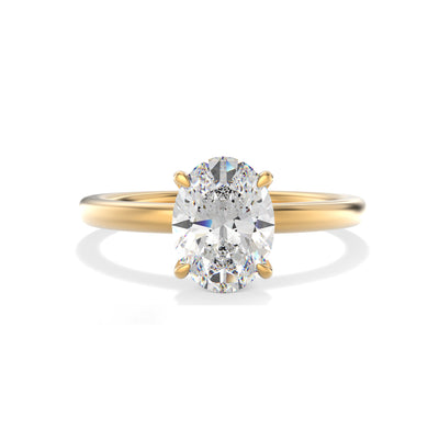 The Siena Ring - Oval Solitaire with Hidden Halo