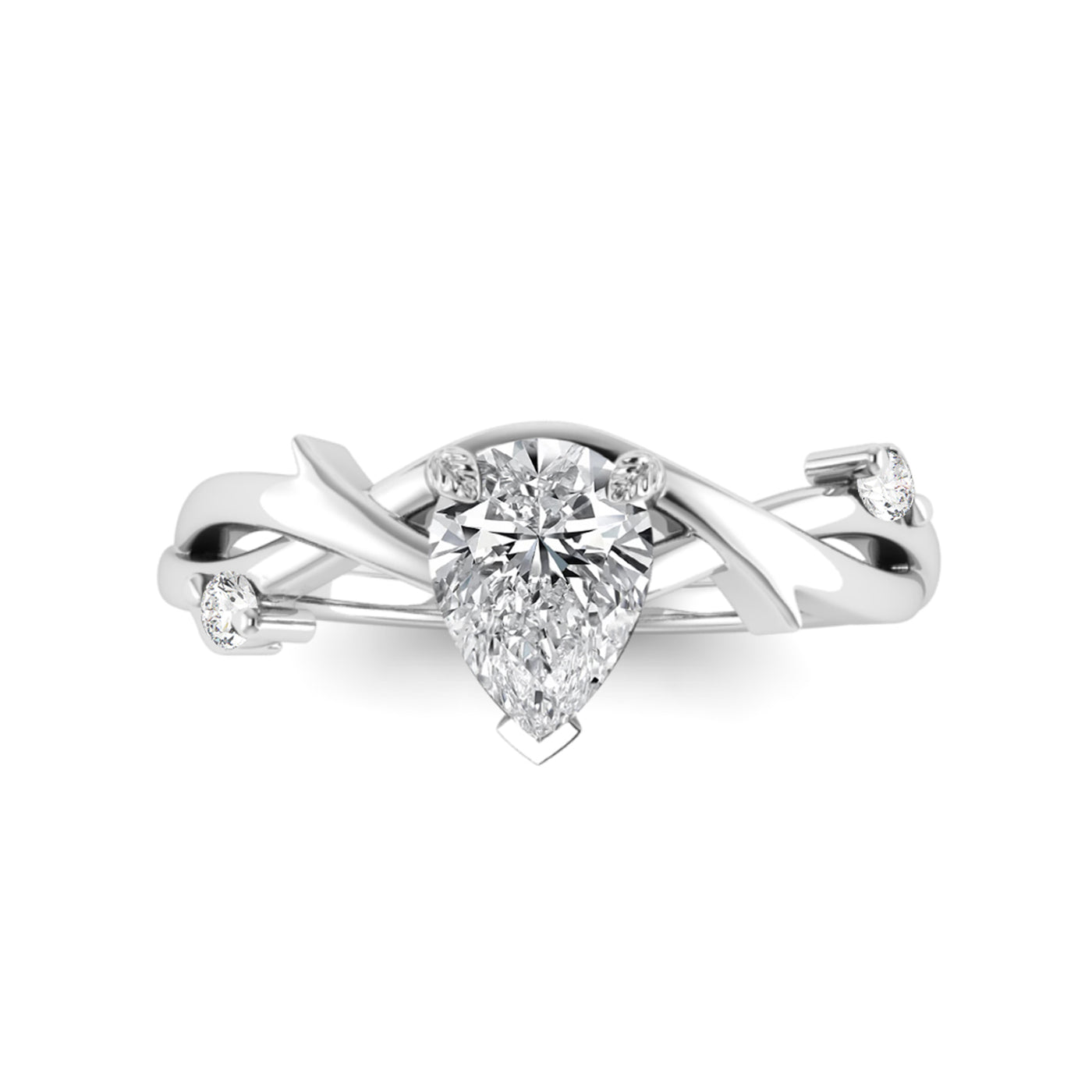 Pear Lab Grown Diamond Engagement Ring - Emily