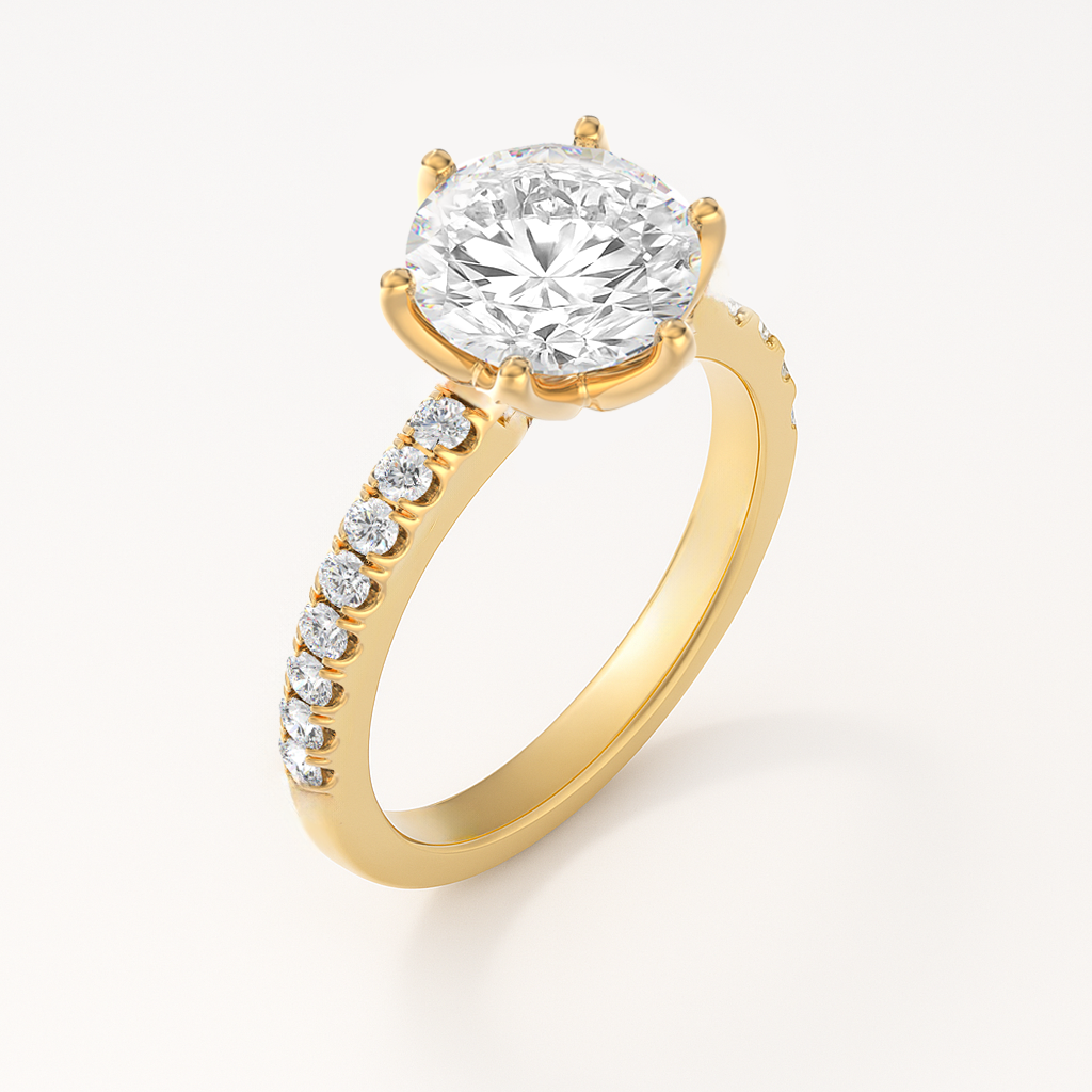 The Chelsea Ring - Tulip Basket and Fine Pave Band