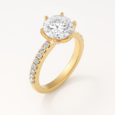 The Chelsea Ring - Tulip Basket and Fine Pave Band