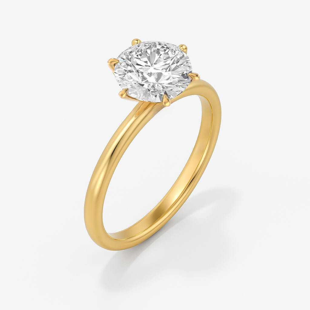 The Stanton Ring - 6-Claw Round Solitaire - Lab Grown Diamond