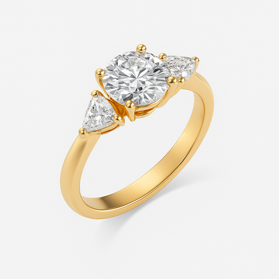 The Charlotte Ring - Lab Grown Diamond Trilogy Ring with Trillion Sides