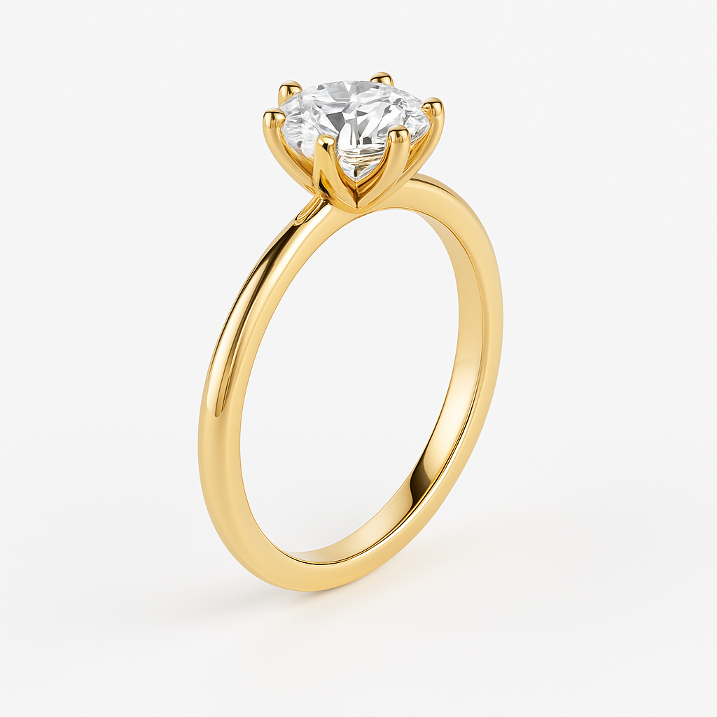 The Daniela Ring – Six-Claw Solitaire with Tulip Basket Setting