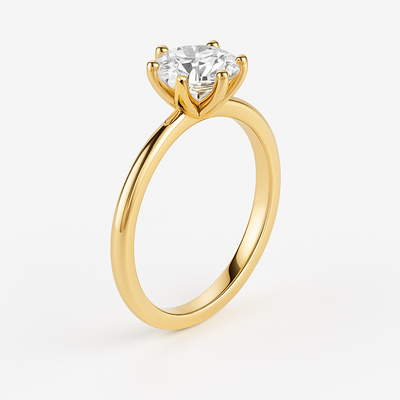 The Daniela Ring – Six-Claw Solitaire with Tulip Basket Setting