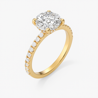 The Aurora Ring - Hidden Halo and Diamond Band