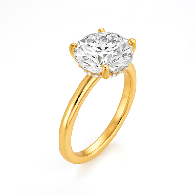 The Siena Ring - Hidden Halo Round Solitaire