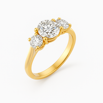 The Adelaide Ring - Trilogy With Round Side Stones