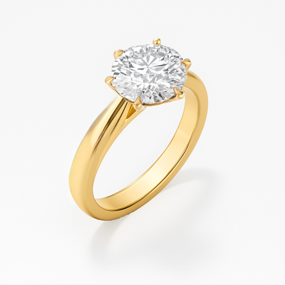 The Celine Ring – Cathedral Set Solitaire with Six-Claw Setting
