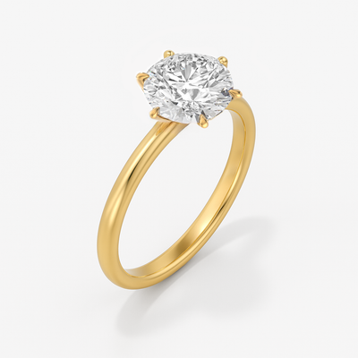 The Stanton Ring - 6-Claw Round Solitaire - Lab Grown Diamond