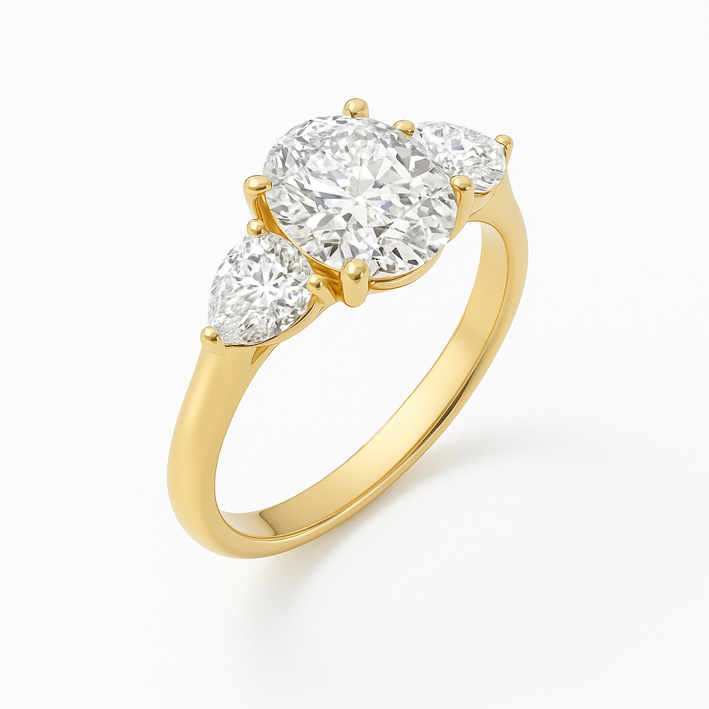 The Angelina Ring - Oval Lab Grown Diamond Trilogy
