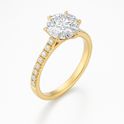 The Vivienne Ring – Cathedral-Set with Pavé Shoulders