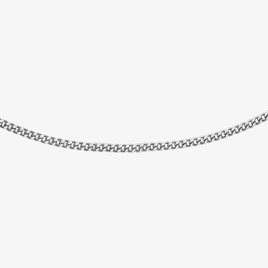 9ct White Gold Diamond Cut Curb Chain