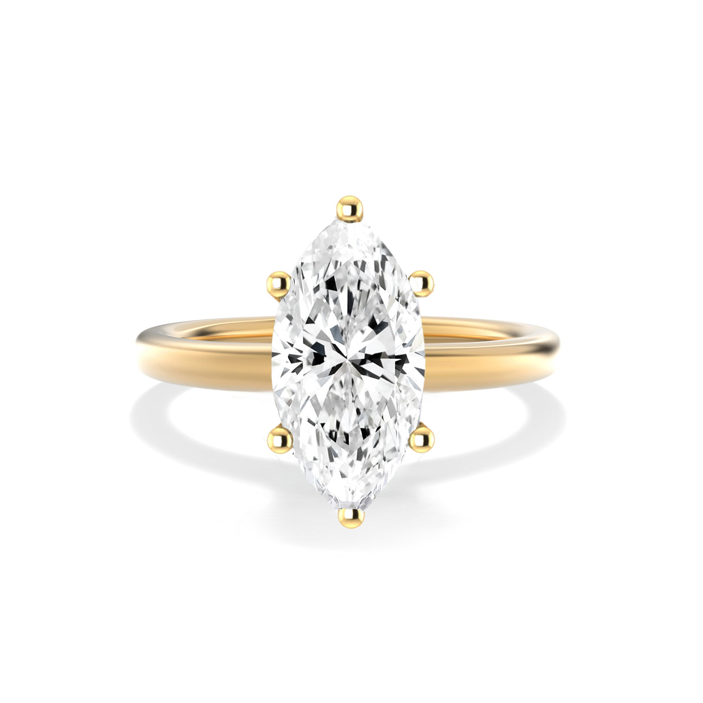 The Aria Ring - 6-Claw Marquise Solitaire