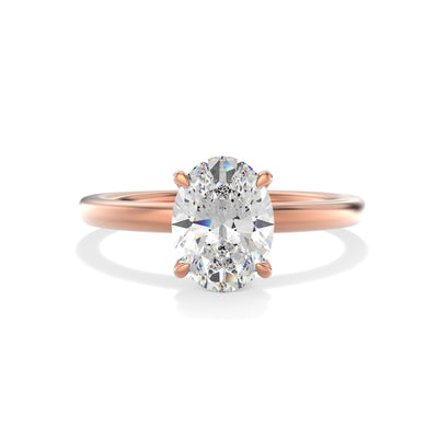 Oval Lab Grown Diamond Engagement Ring With Hidden Halo - Siena