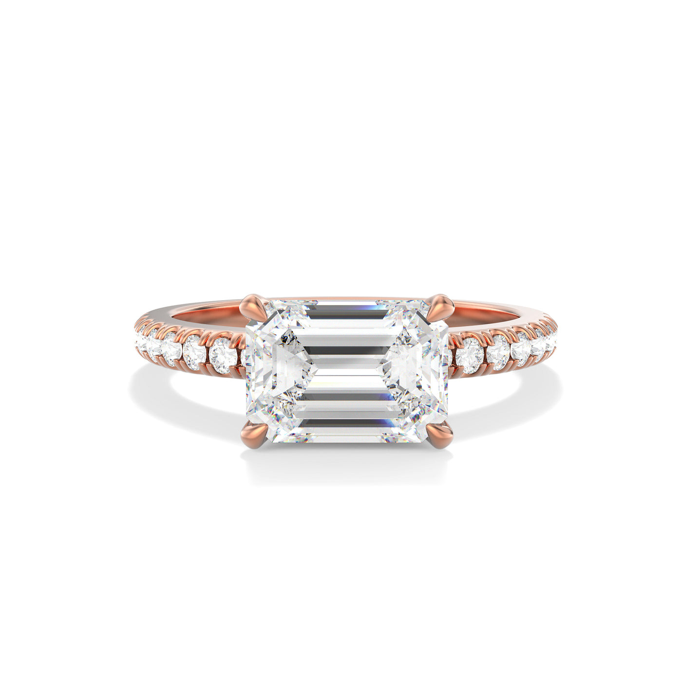 Emerald cut Lab Grown Diamond Engagement Ring- Jessica