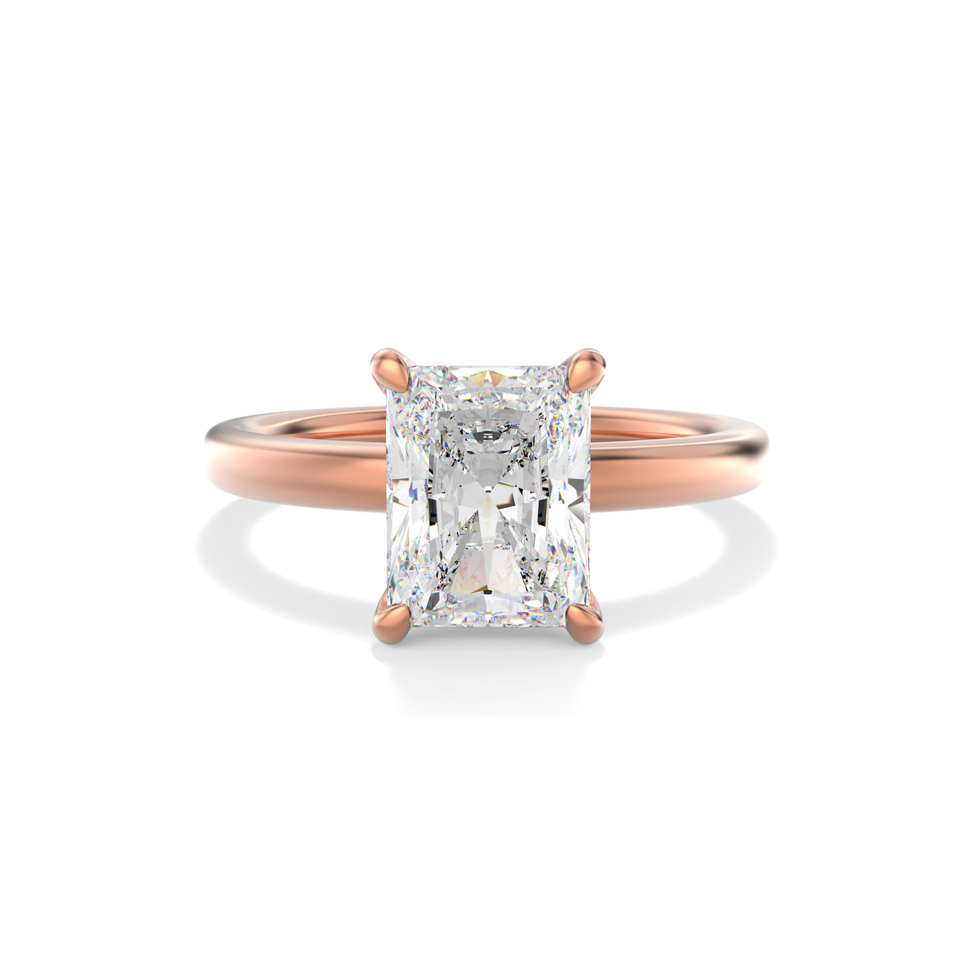 Emerald cut Lab Grown Diamond Solitaire Engagement Ring - Stanton