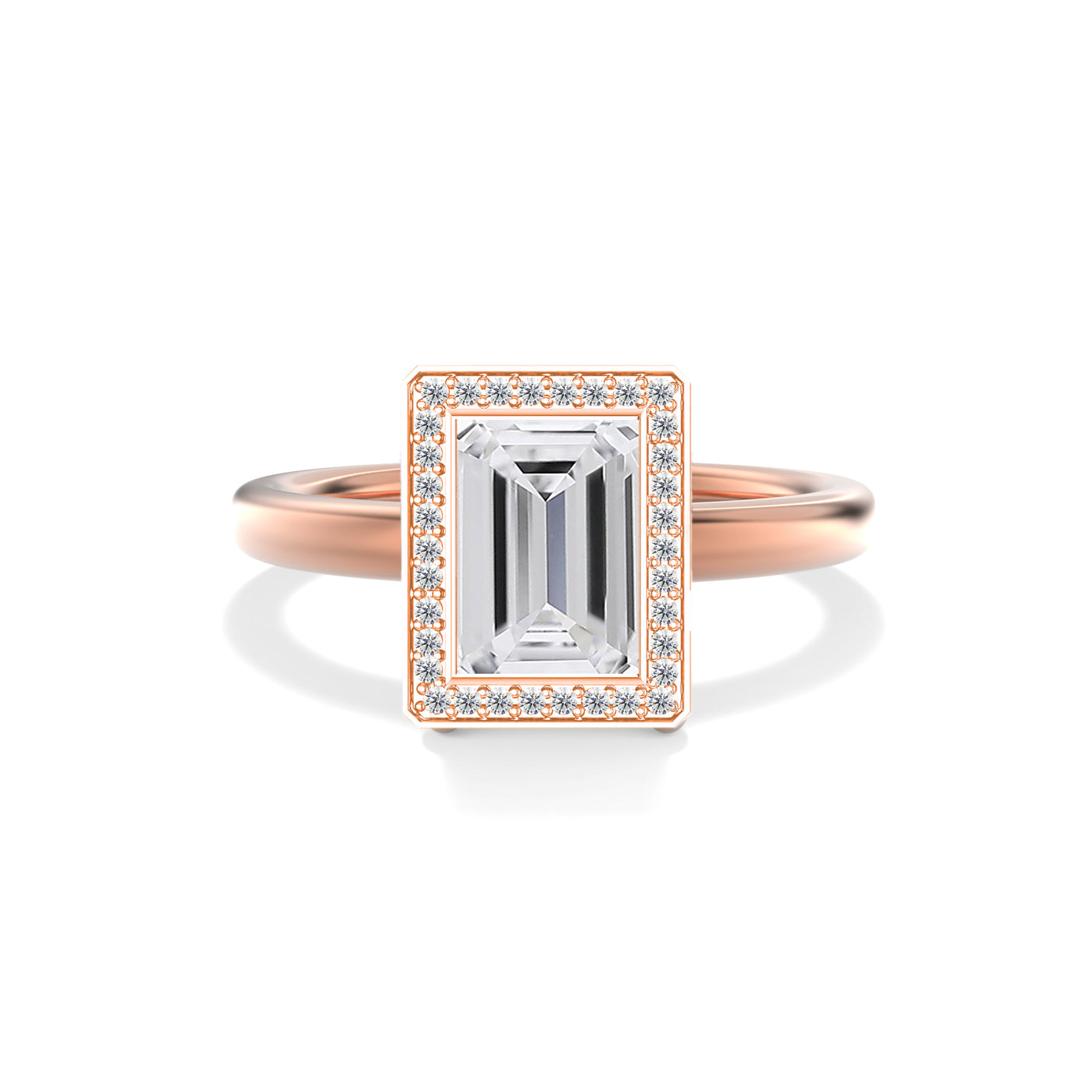 Emerald cut Lab Grown Diamond Engagement Ring - Juliet