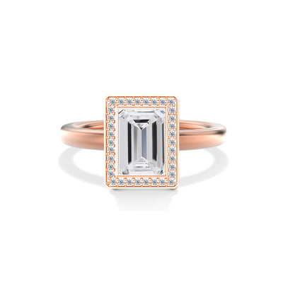 Emerald cut Lab Grown Diamond Engagement Ring - Juliet