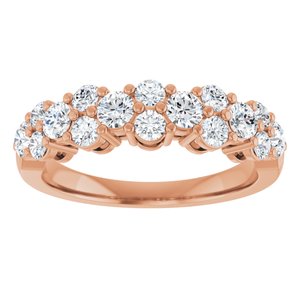 14K Rose 1 CTW Natural Diamond Anniversary Band