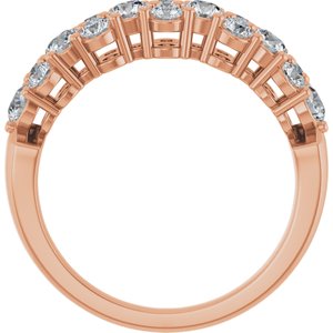 14K Rose 1 CTW Natural Diamond Anniversary Band