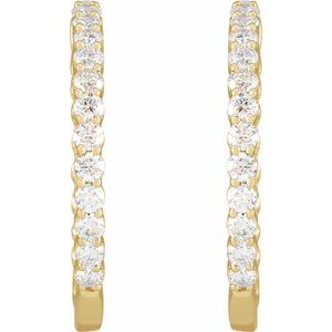 14K White or Yellow Gold 3CTW Lab-Grown Diamond Inside-Outside Hinged 30 mm Hoop Earrings