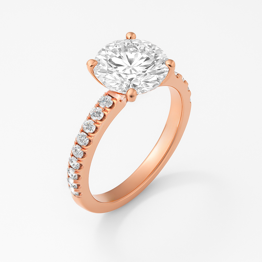 The Florence Ring - Lab Grown Diamond with Fine Pave Band