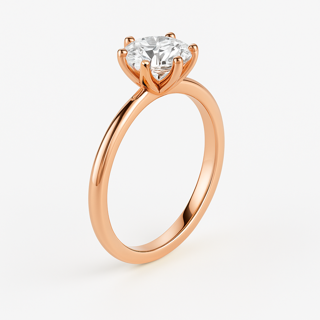 The Daniela Ring – Six-Claw Solitaire with Tulip Basket Setting