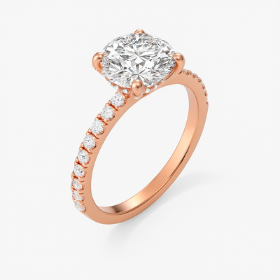 The Aurora Ring - Hidden Halo and Diamond Band