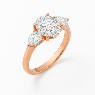 The Angelina Ring - Oval Lab Grown Diamond Trilogy