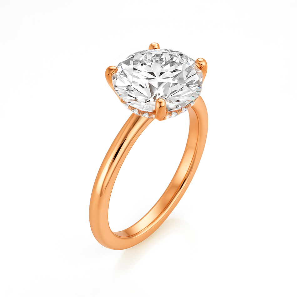 The Siena Ring - Hidden Halo Round Solitaire