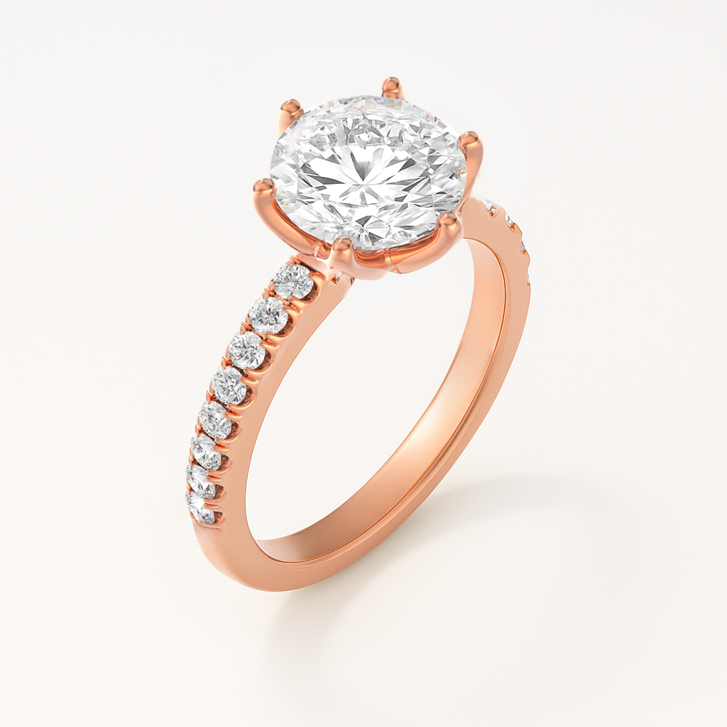 The Chelsea Ring - Tulip Basket and Fine Pave Band