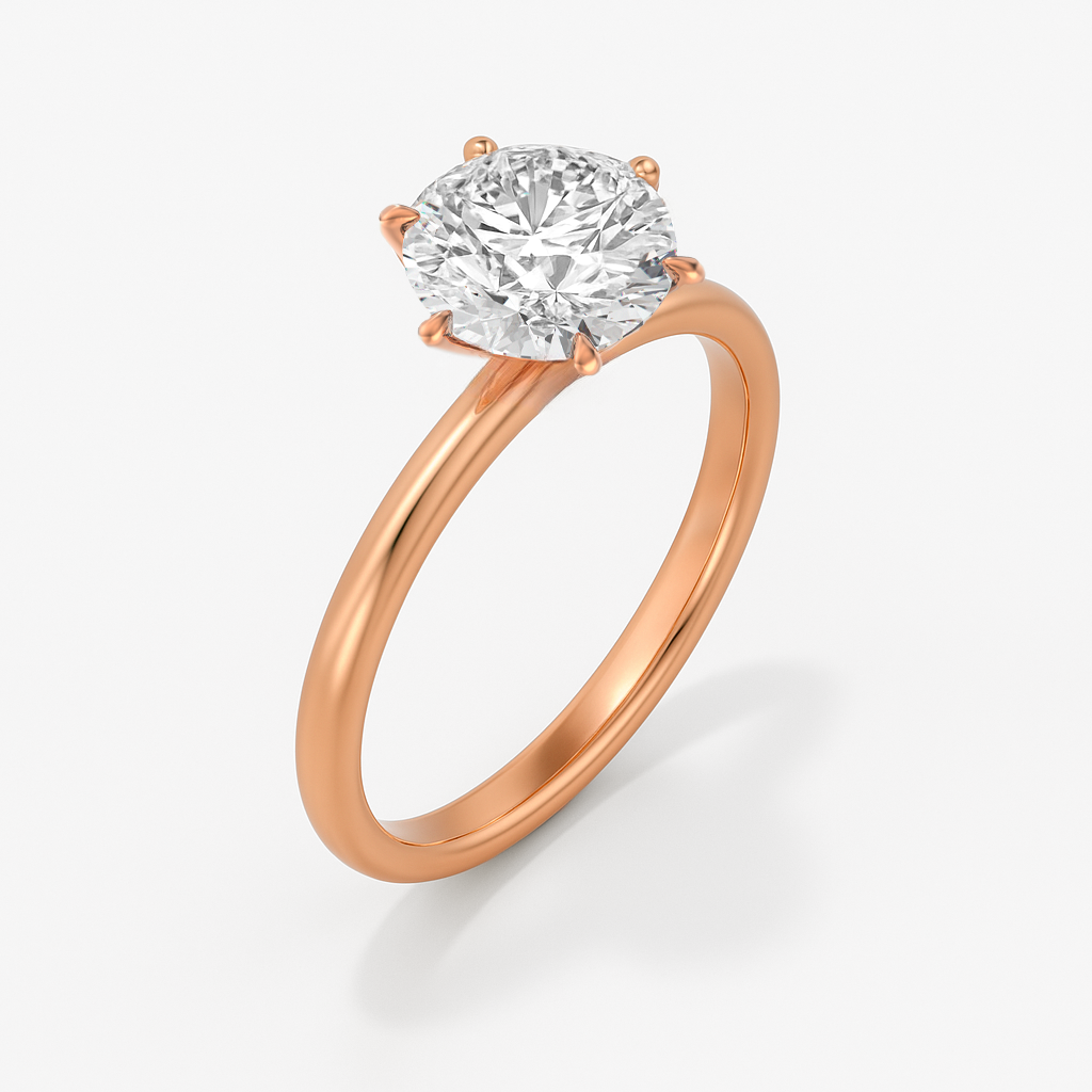 The Stanton Ring - 6-Claw Round Solitaire - Lab Grown Diamond