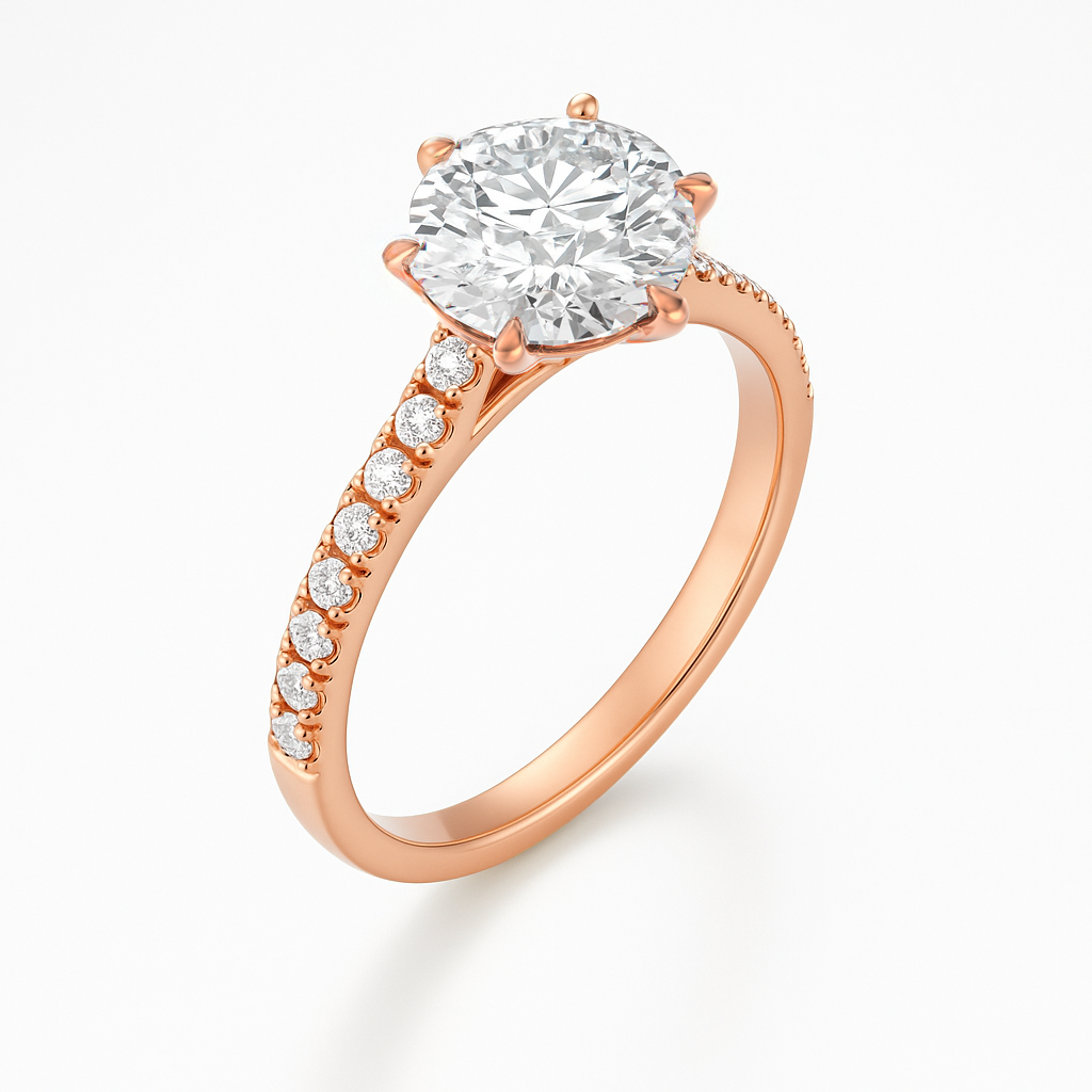 The Vivienne Ring – Cathedral-Set with Pavé Shoulders