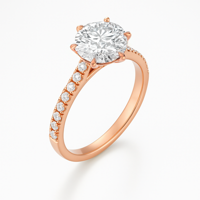 The Vivienne Ring – Cathedral-Set with Pavé Shoulders