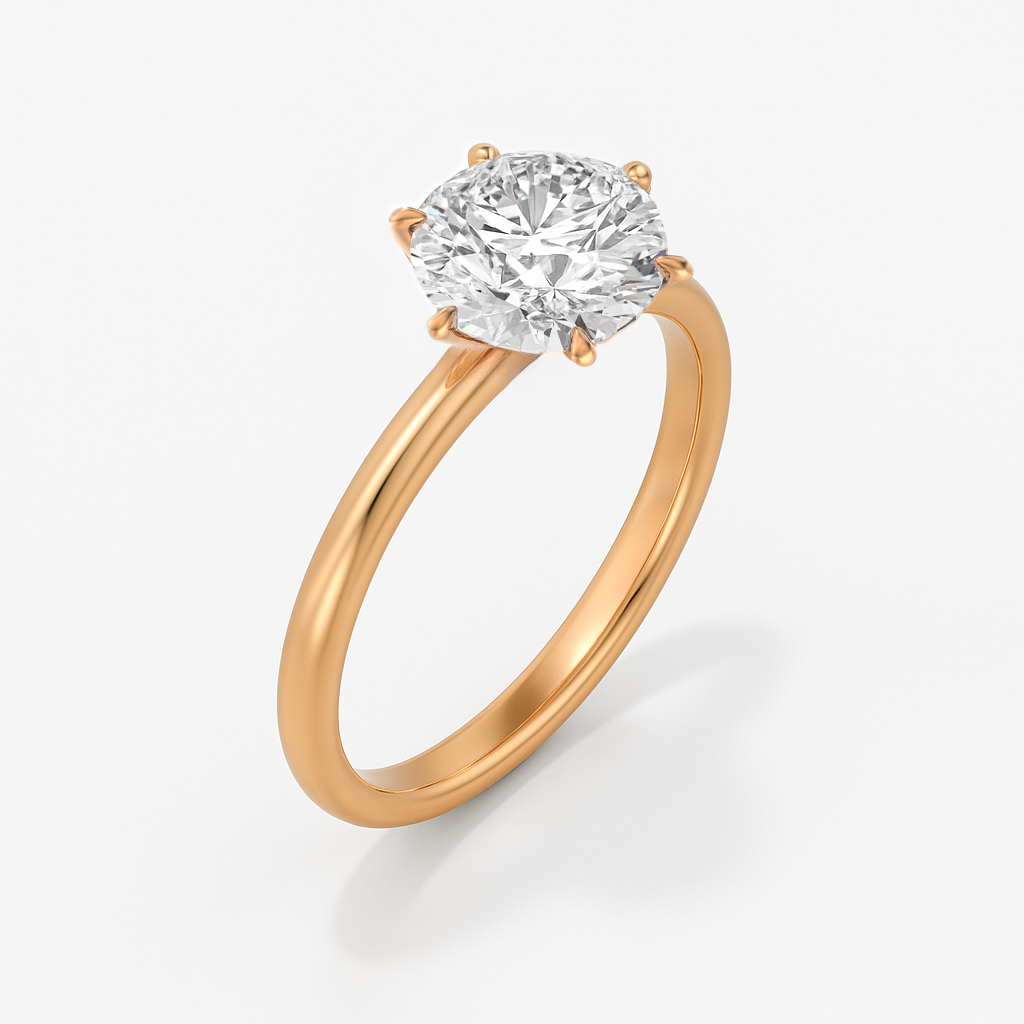 The Stanton Ring - 6-Claw Round Solitaire - Lab Grown Diamond