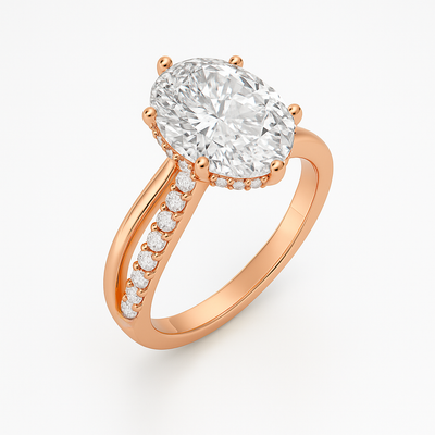 The Selena Ring - Twisted Pavé Band and Hidden Halo