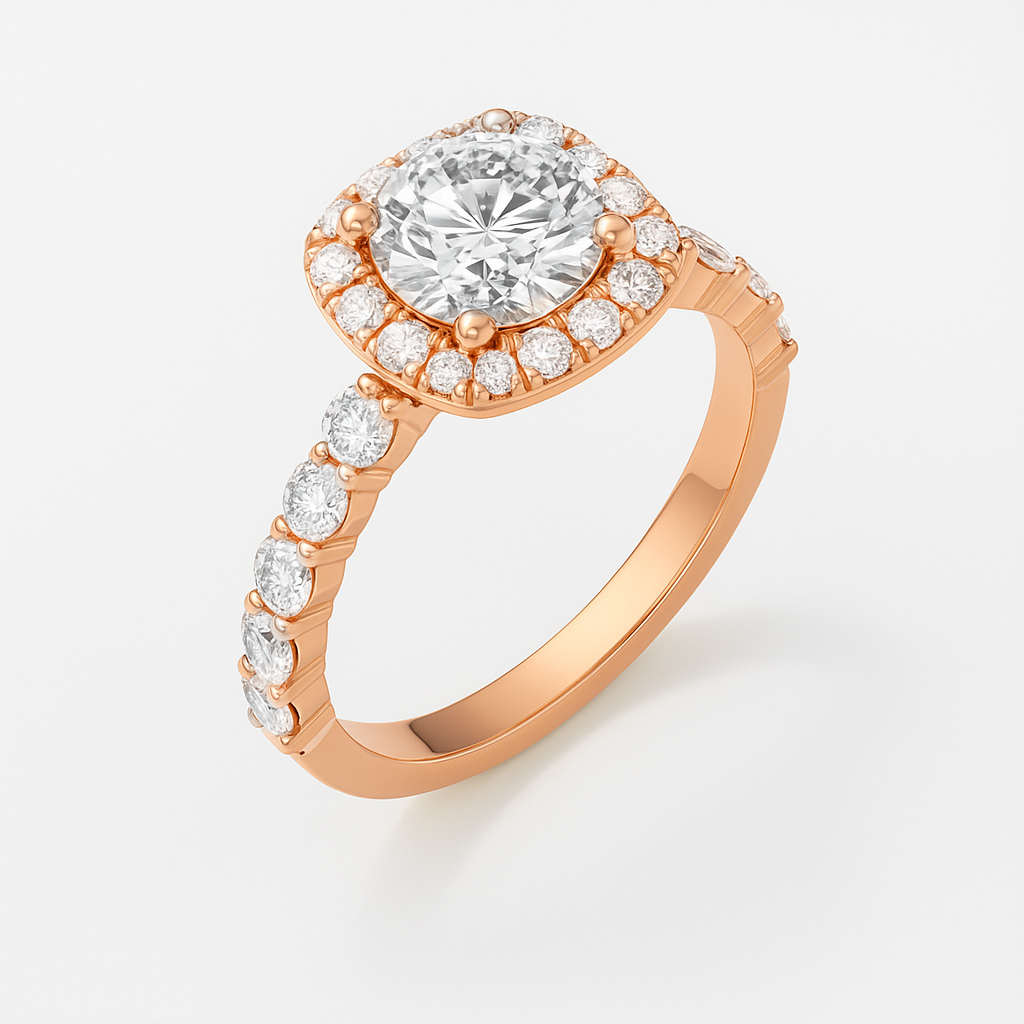 The Tara Ring – Cushion Halo Diamond Engagement Ring