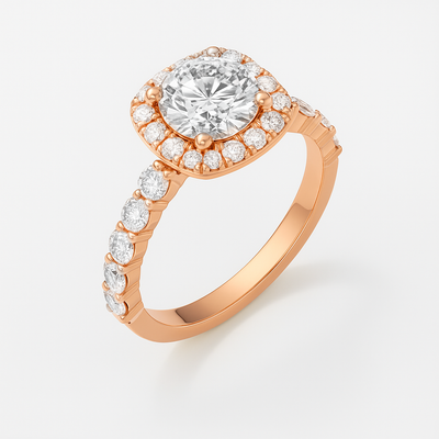 The Tara Ring – Cushion Halo Diamond Engagement Ring