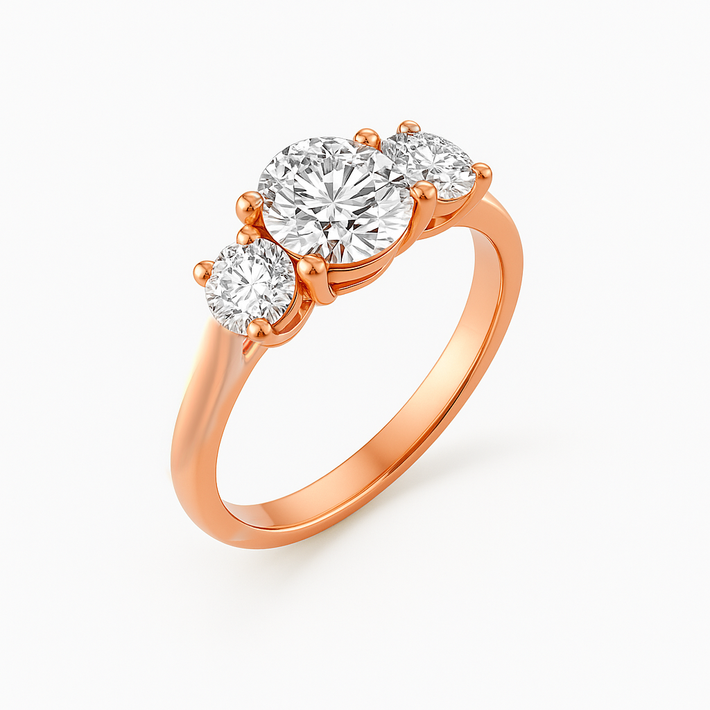 The Adelaide Ring - Trilogy With Round Side Stones